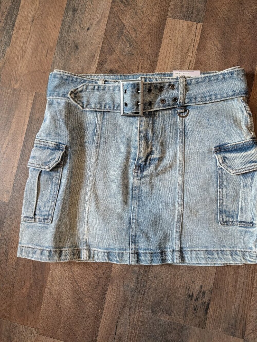 SO Denim Mini Skirt NWT Wide Belted Side Pockets Y2K Size 11/30 Bratz